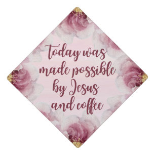 Graduation Cap Topper - Jesus and Coffee