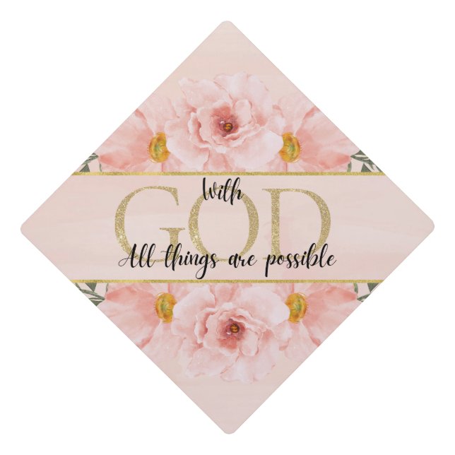 Graduation Cap Topper - With God (Front)