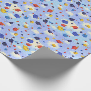 Graduation Cap Toss Wrapping Paper