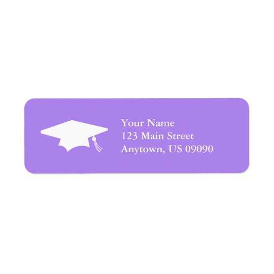 Graduation Cap (Violet Purple) Return Address Label