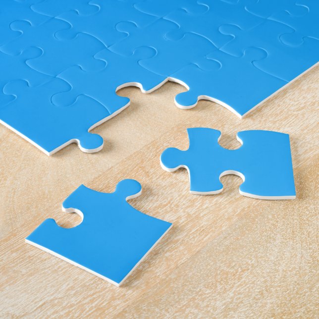 Graduation Cap w/Diploma - Blue Background Jigsaw Puzzle (Side)