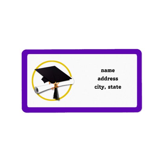 Graduation Cap w/Diploma - Purple Background