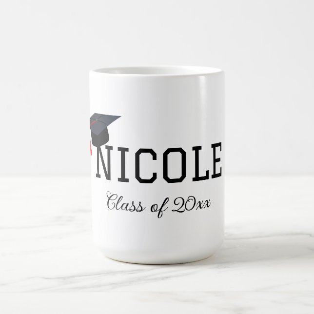 Graduation Cap with Name and Class of Year Coffee Mug (Center)