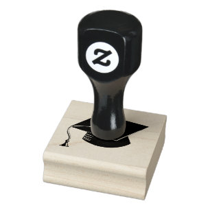 Graduation Cap Wood Rubber stamp