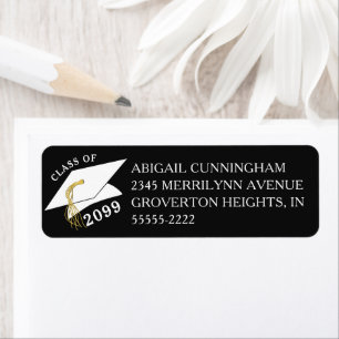 Graduation Cap Year Custom Color Return Address