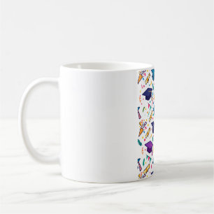 Graduation Caps Confetti Celebration Pattern Coffee Mug