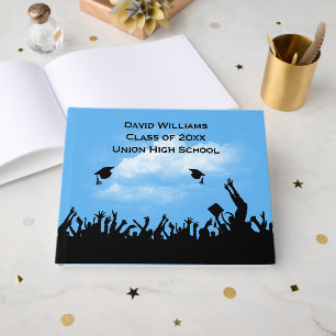 Graduation Caps in Sky Guest Book