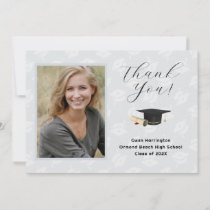 Graduation Caps Photo Thank You Message Cards