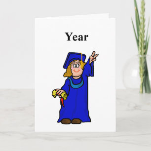 Graduation Card - Customize Year  Cartoon Female V