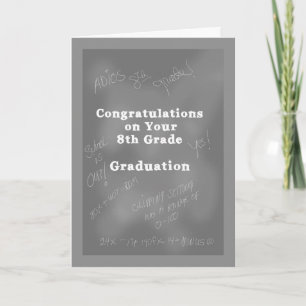 Graduation Card for 8th Grade, Chalk Board