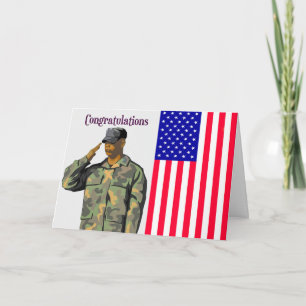 Graduation Card for Army Boot Camp Man & Flag