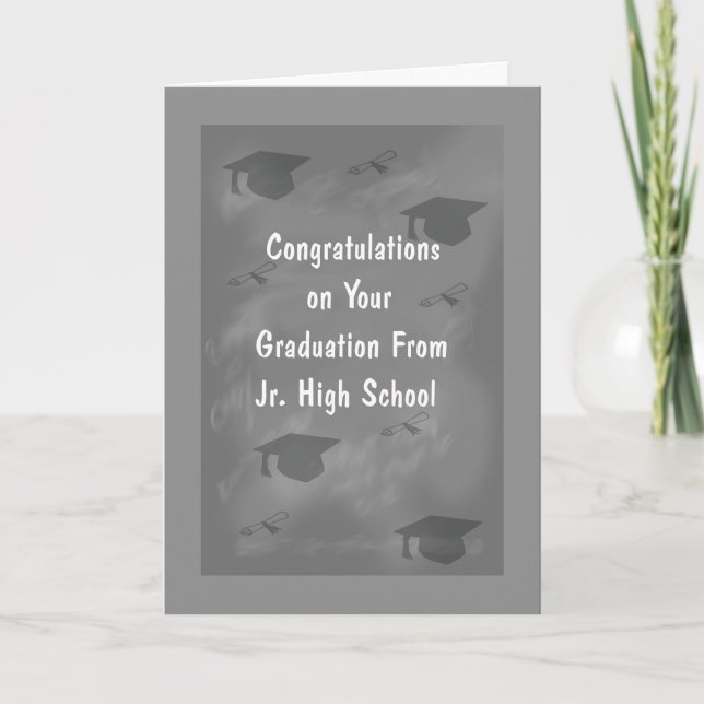 Graduation Card for Jr. High School Slate Design (Front)
