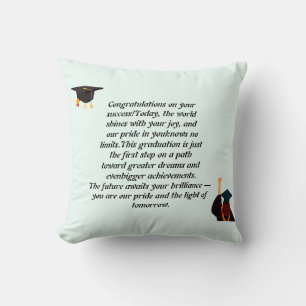 Graduation Card Inspirational Quote Class of Throw Pillow