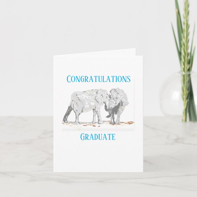 Graduation Cartes de voeux : Elephants Luck (Devant)