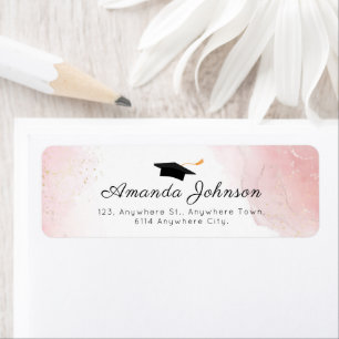 Graduation Casquette simple rose noir