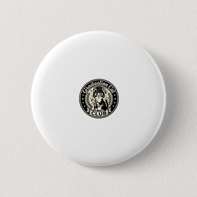 Graduation Cat Funny Cat Graphic - Graduation Cat  2 Inch Round Button (Front)