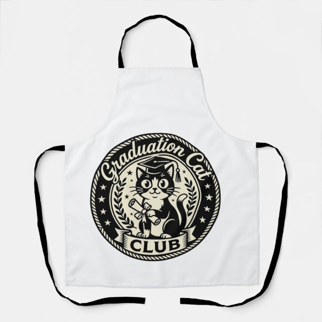 Graduation Cat Funny Cat Graphic - Graduation Cat  Apron (Front)
