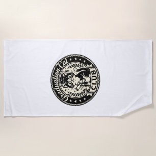 Graduation Cat Funny Cat Graphic - Graduation Cat  Beach Towel