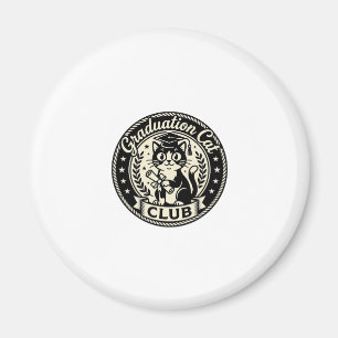 Graduation Cat Funny Cat Graphic - Graduation Cat  Magnet