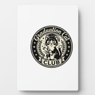 Graduation Cat Funny Cat Graphic - Graduation Cat  Plaque