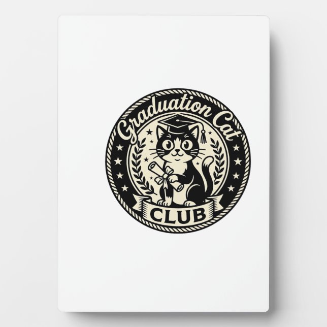 Graduation Cat Funny Cat Graphic - Graduation Cat  Plaque (Front)