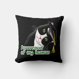 Graduation Cat Throw Pillow