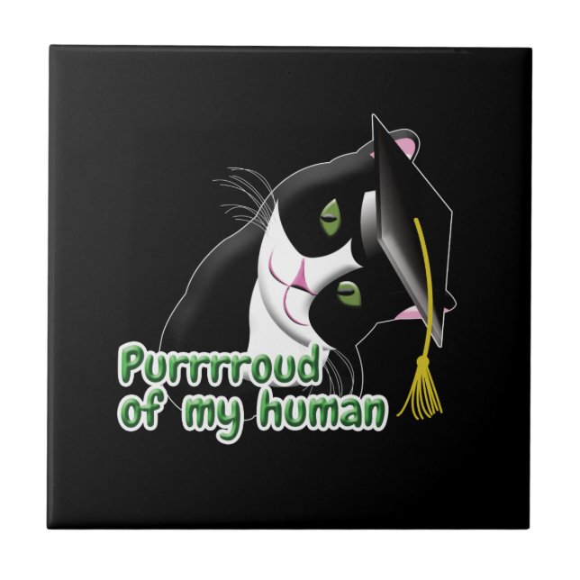 Graduation Cat Tile (Front)