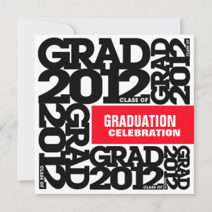 Graduation Celebration Invitation 2012 Black Red