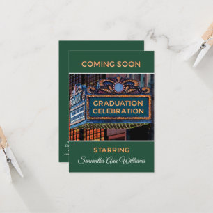 Graduation Celebration invitation on Movie Marquee