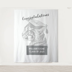 Graduation Celebratory Personalized Backdrop Tapestry