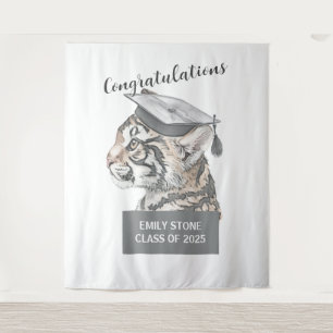 Graduation Celebratory Personalized Backdrop Tapestry