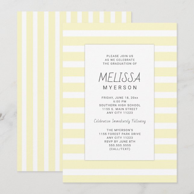 Graduation ceremony and/or party invitations (Front/Back)