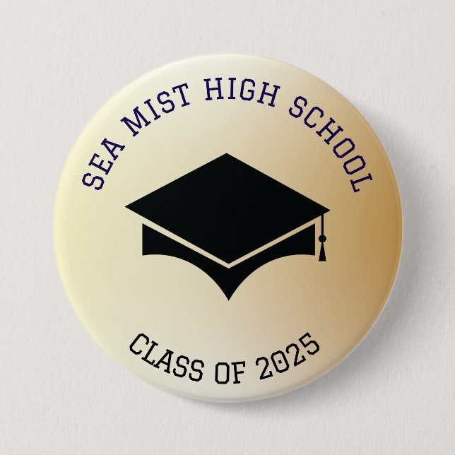 Graduation Ceremony Button School Name (Front)