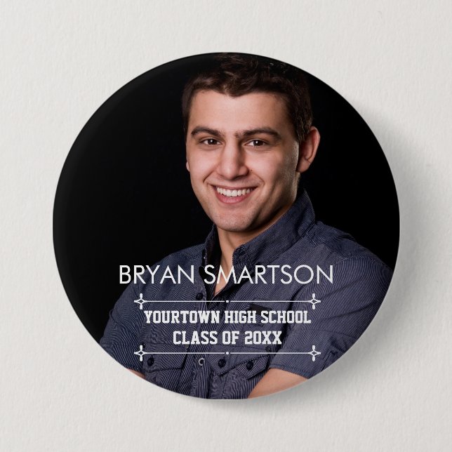 Graduation Ceremony Family and Guest Photo 3 Inch Round Button (Front)