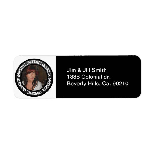 Graduation Chalkboard Circle Add Your Photo Return Address Label