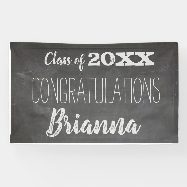 Graduation Chalkboard class of 2019 with text Banner (Horizontal)