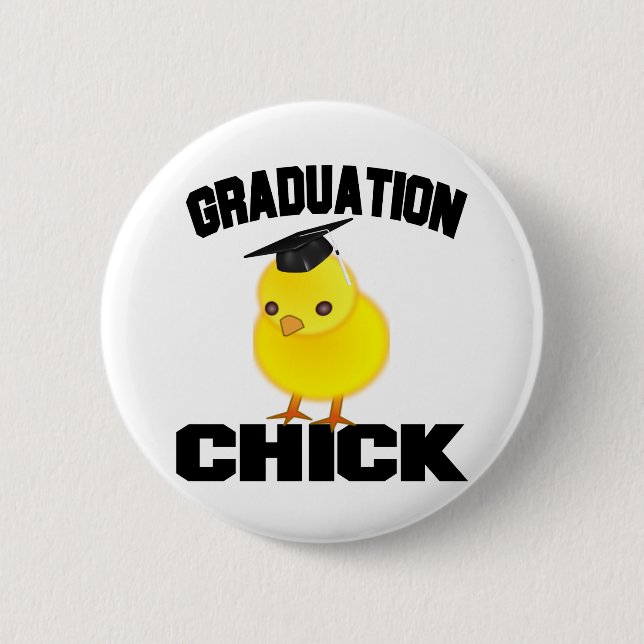 Graduation Chick 2 Inch Round Button (Front)