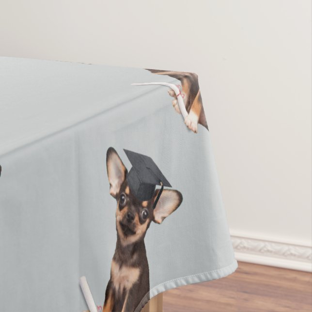 Graduation Chihuahua dog Tablecloth (In Situ)