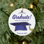 Graduation Christmas Tree Ornament Class of 20XX<br><div class="desc">Celebrate your grad or graduating class with this custom double-sided ornament.  Add your own text to personalize.  A wonderful keepsake to commemorate the big day!</div>