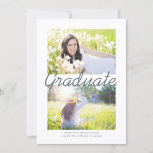 Graduation Circle Pattern Grey Modern Personalized Announcement