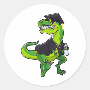 Graduation Cl Of 2025 Funny Dinosaur T-rex Graduat Classic Round Sticker