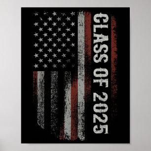 Graduation Cl Of 2025 Senior Patriotic Usa America Poster