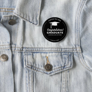 Graduation Class 2018 Grad Cap Your Colour Custom 2 Inch Round Button