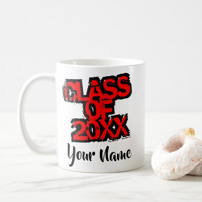 Graduation Class Customize Name Year Coffee Mug (With Donut)