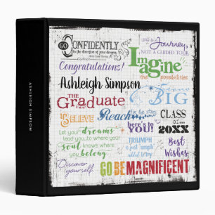 Graduation Class Inspirational Quotes Word Art Binder