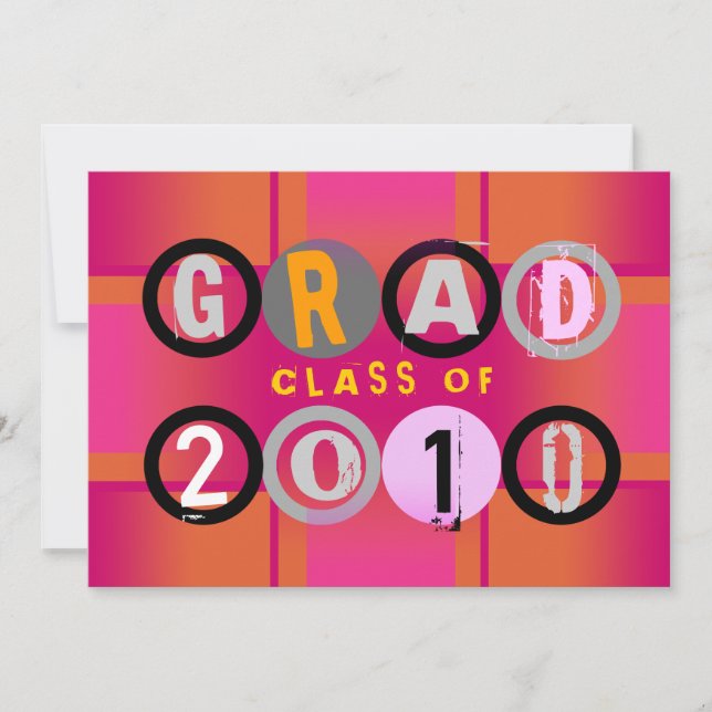 Graduation Class Of 2010 Circle Orange Invitation (Front)