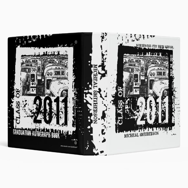Graduation Class of 2011 Binder School Bus Black (Background)