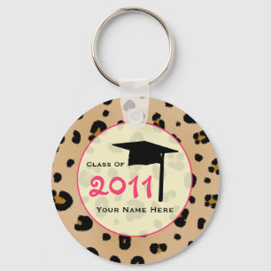 Graduation Class Of 2011 - Leopard Print & Pink Keychain
