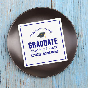 Graduation Class of 2018 Your School Colour Blue Napkin