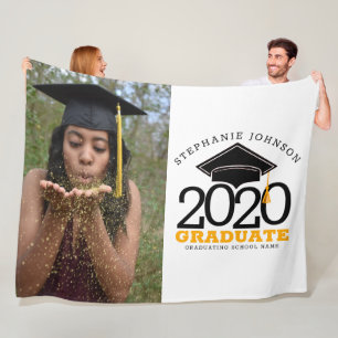 Graduation Class of 2020 Photo Name Custom Fleece Blanket